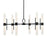 Kichler Riven 33" LED 12 Light Chandelier, Black/Clear Fluted Glass