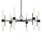 Kichler Riven 33" LED 12 Light Chandelier, Black/Clear Fluted Glass