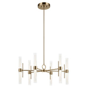 Kichler Riven 33" LED 12 Light Chandelier, Bronze/Clear Fluted - 52752CPZLED