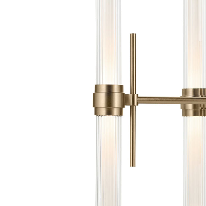 Kichler Riven 33" LED 12 Light Chandelier, Bronze/Clear Fluted