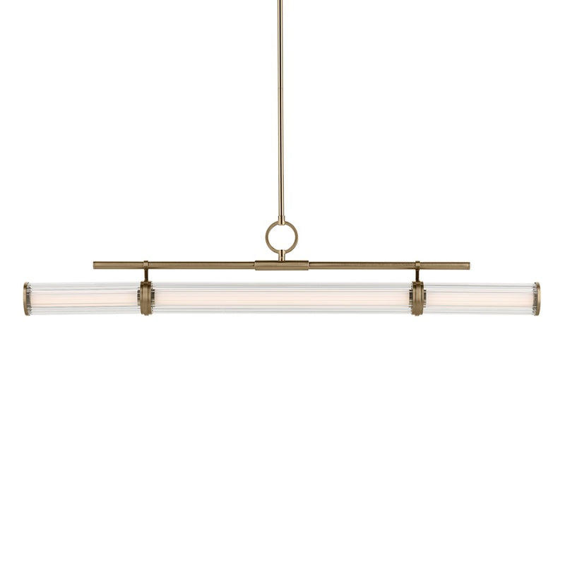Kichler Riven 48.25" LED 1Lt Linear Chandelier, Bronze/Fluted