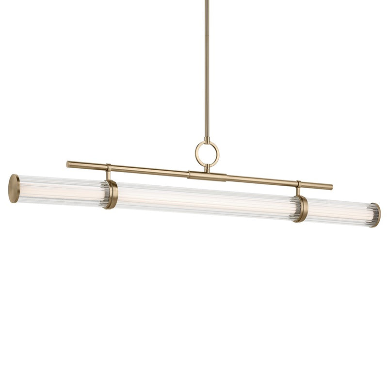 Kichler Riven 48.25" LED 1Lt Linear Chandelier, Bronze/Fluted