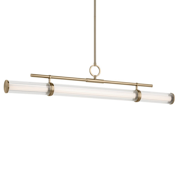 Kichler Riven 48.25" LED 1Lt Linear Chandelier, Bronze/Fluted