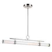 Kichler Riven 48.25" LED 1Lt Linear Chandelier, Nickel/Clear Fluted - 52753PNLED