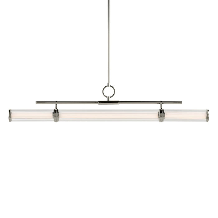 Kichler Riven 48.25" LED 1Lt Linear Chandelier, Nickel/Clear Fluted