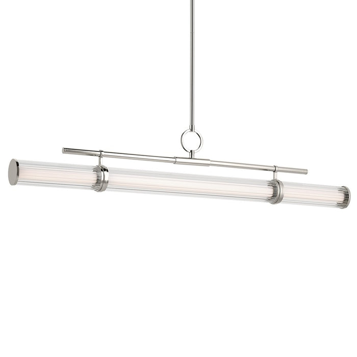 Kichler Riven 48.25" LED 1Lt Linear Chandelier, Nickel/Clear Fluted