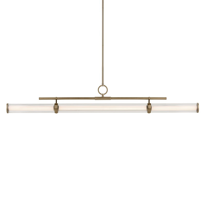 Kichler Riven 60.25" LED 1Lt Linear Chandelier, Bronze/Fluted