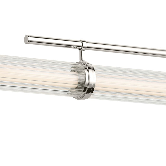 Kichler Riven 60.25" LED 1Lt Linear Chandelier, Nickel/Clear Fluted