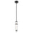 Kichler Riven 15.5" LED 1 Light Mini Pendant, Black/Clear Fluted - 52755BKLED