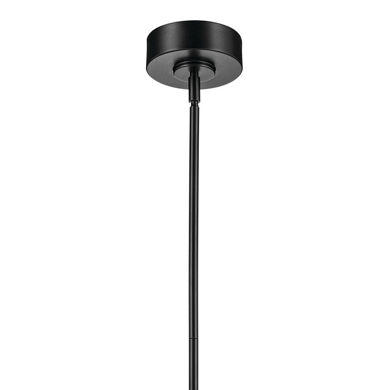 Kichler Riven 15.5" LED 1 Light Mini Pendant, Black/Clear Fluted
