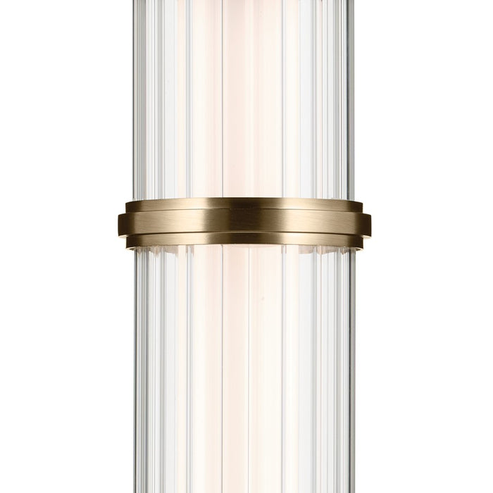 Kichler Riven 15.5" LED 1 Light Pendant, Bronze/Clear Fluted