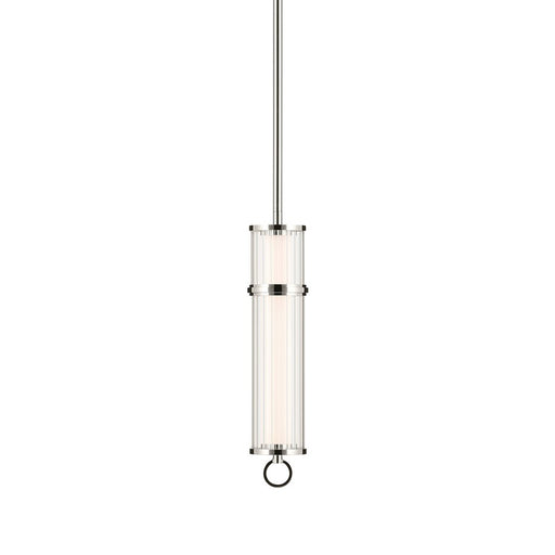 Kichler Riven 15.5" LED 1 Light Pendant, Nickel/Clear Fluted