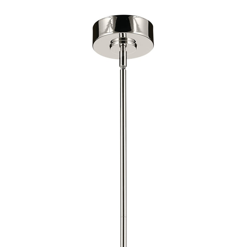 Kichler Riven 15.5" LED 1 Light Pendant, Nickel/Clear Fluted