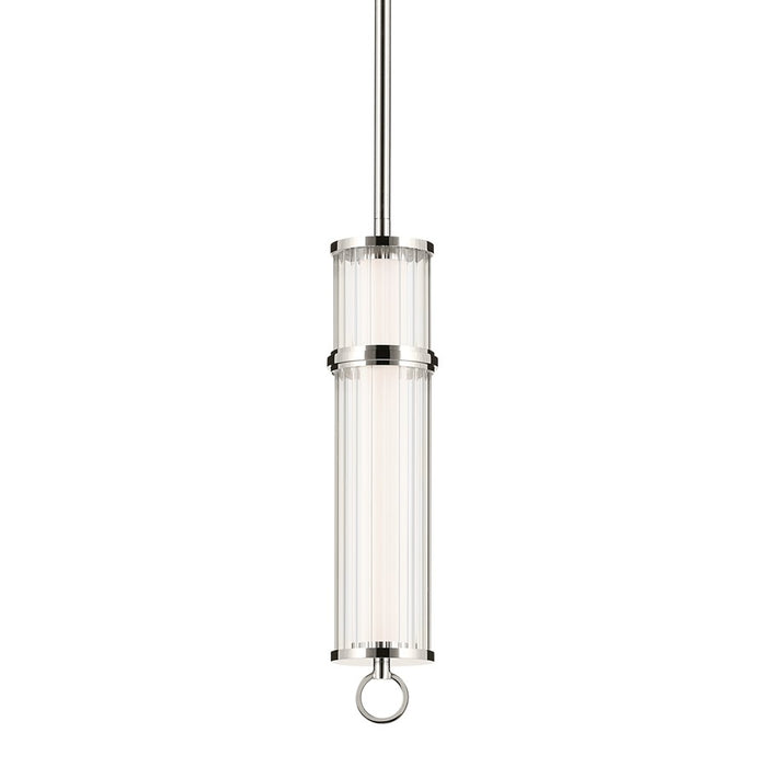 Kichler Riven 15.5" LED 1 Light Pendant, Nickel/Clear Fluted
