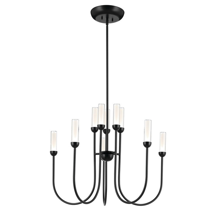 Kichler Moraine 30" LED 10 Light 2-Tier Chandelier, Black - 52757BKLED