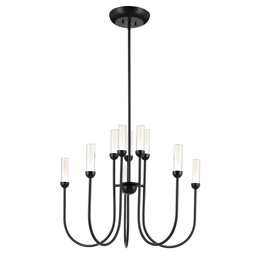 Kichler Moraine 30" LED 10 Light 2-Tier Chandelier, Black - 52757BKLED