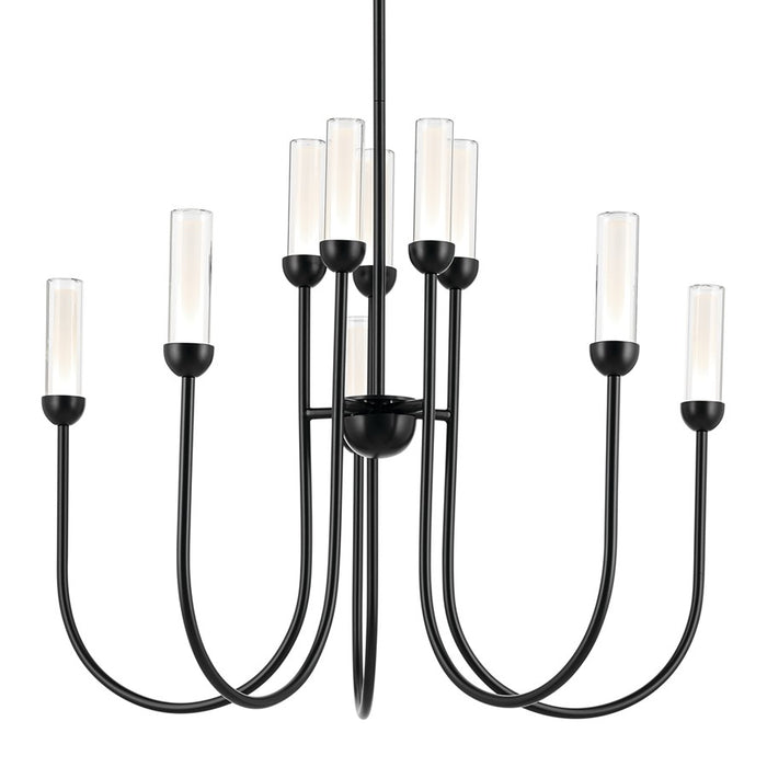 Kichler Moraine 30" LED 10 Light 2-Tier Chandelier, Black