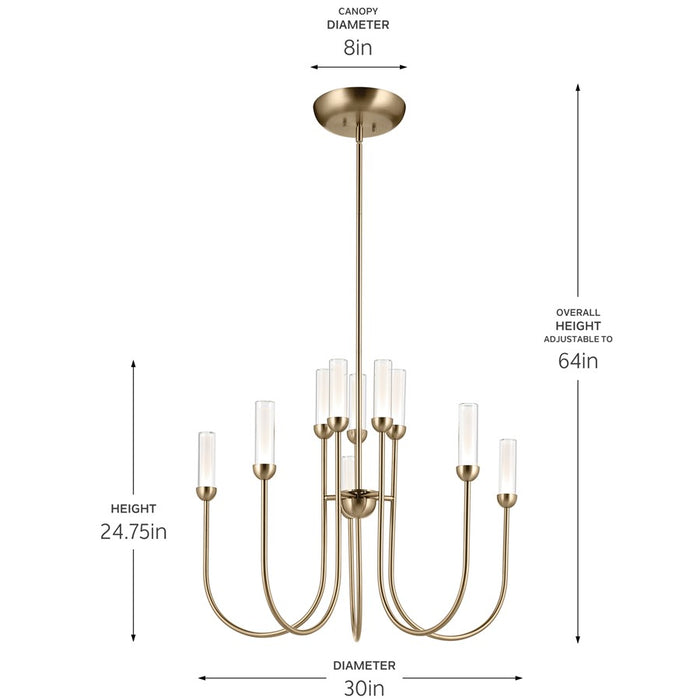 Kichler Moraine 30" LED 10 Light 2-Tier Chandelier, Bronze