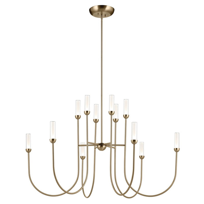 Kichler Moraine 50" LED 12 Light 2-Tier Chandelier, Bronze - 52758CPZLED