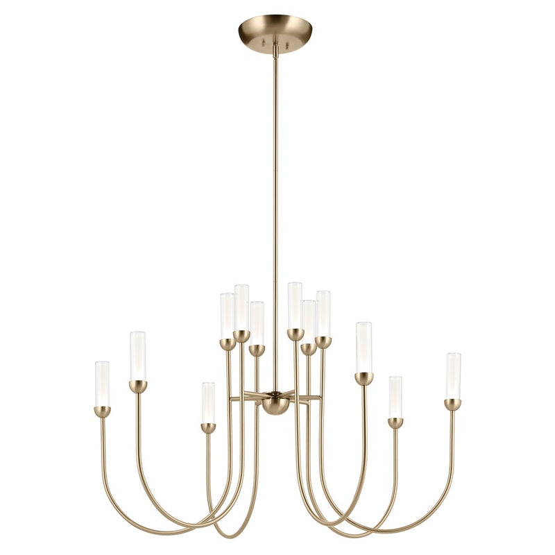 Kichler Moraine 40" LED 12 Light 2-Tier Chandelier, Bronze - 52759CPZLED