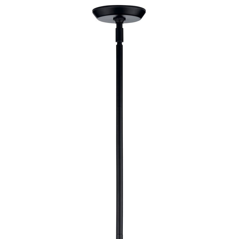 Kichler Cassius 39.5" 4 Light Convertible Chandelier, Black/Opal Glass