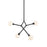 Kichler Cassius 39.5" 4 Light Convertible Chandelier, Black/Opal Glass