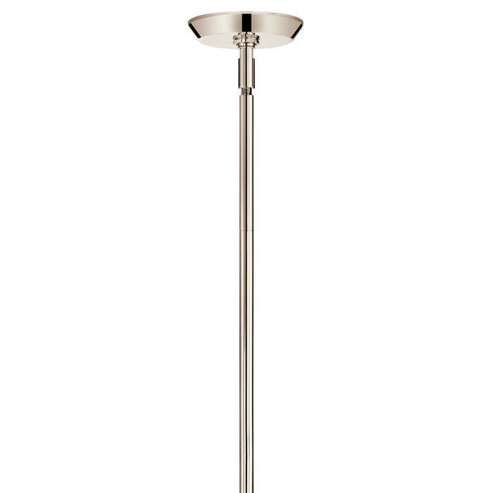 Kichler Cassius 39.5" 4 Light Convertible Chandelier, Nickel/Opal