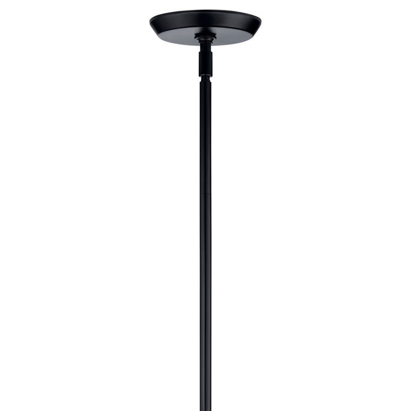 Kichler Cassius 52.5" 8 Light Convertible Chandelier, Black/Opal Glass