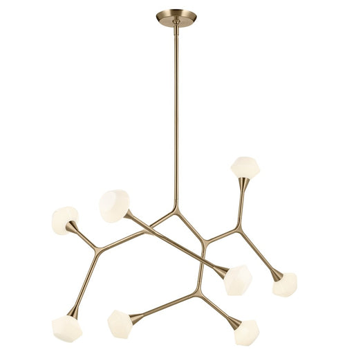 Kichler Cassius 52.5" 8 Light Convertible Chandelier, Bronze/Opal - 52763CPZ