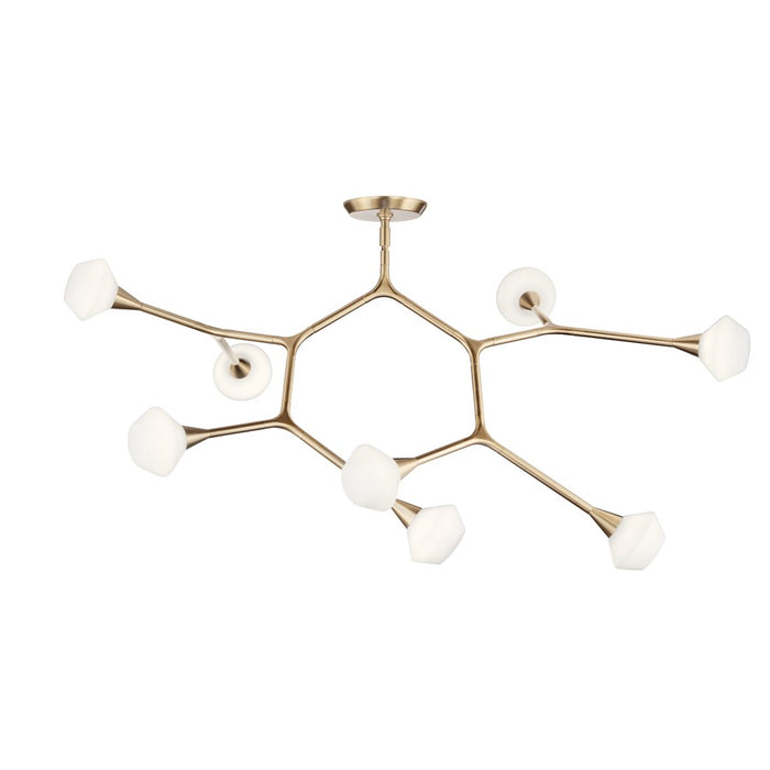 Kichler Cassius 52.5" 8 Light Convertible Chandelier, Bronze/Opal