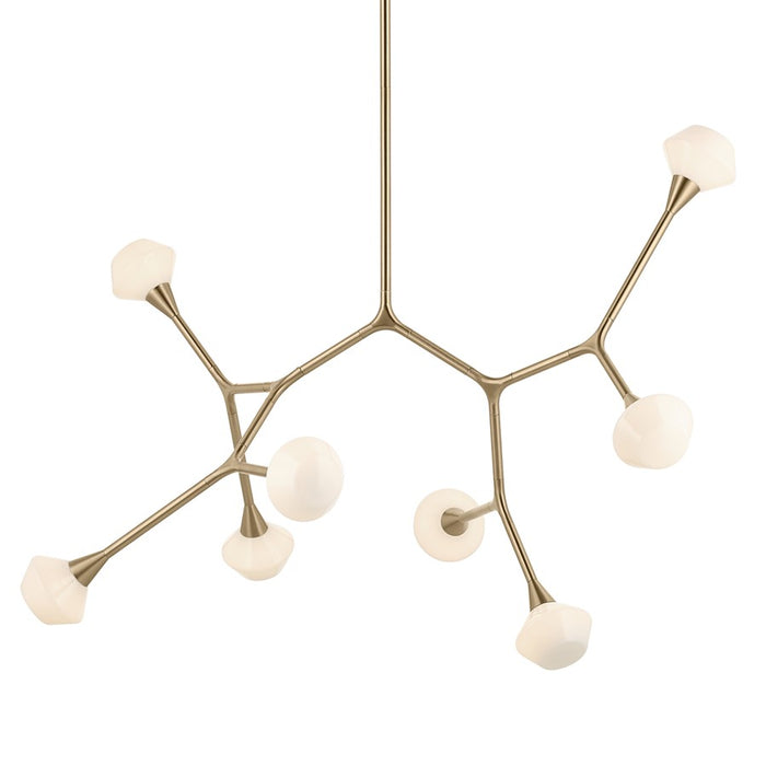 Kichler Cassius 52.5" 8 Light Convertible Chandelier, Bronze/Opal