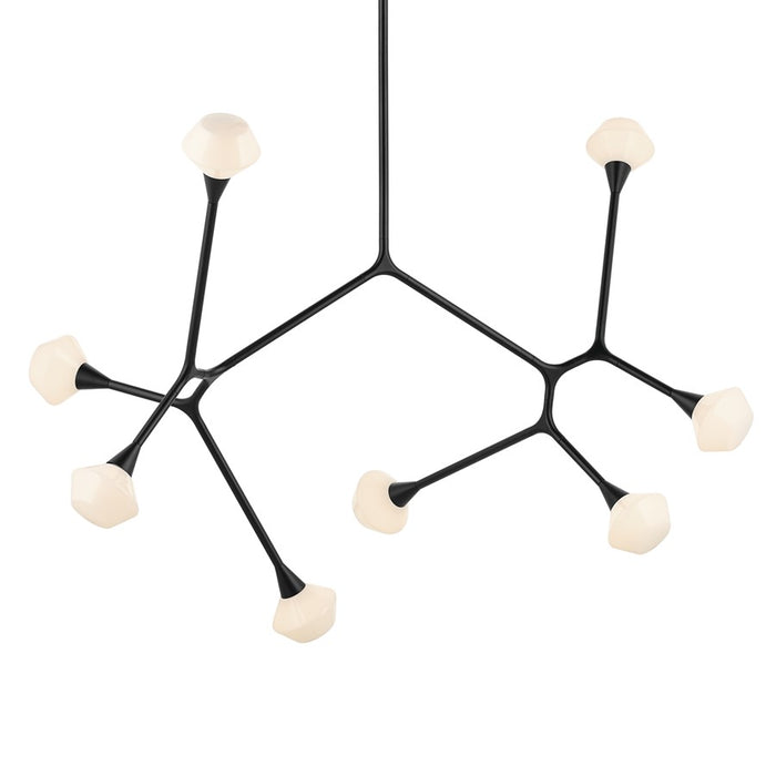 Kichler Cassius 61.25" 8 Light Convertible Chandelier, Black/Opal