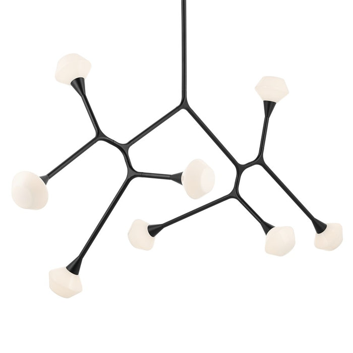 Kichler Cassius 61.25" 8 Light Convertible Chandelier, Black/Opal