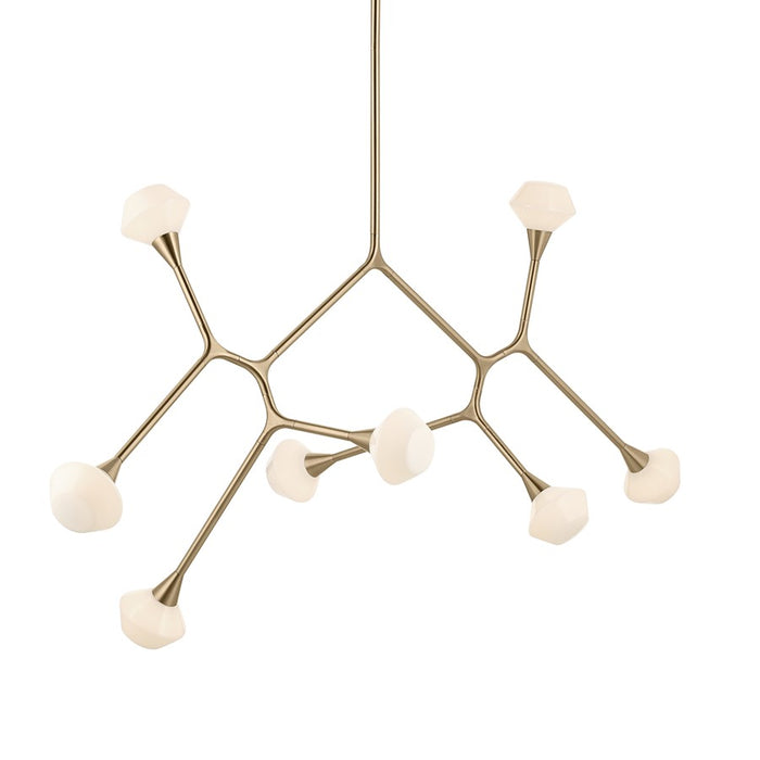 Kichler Cassius 61.25" 8 Light Convertible Chandelier, Bronze/Opal