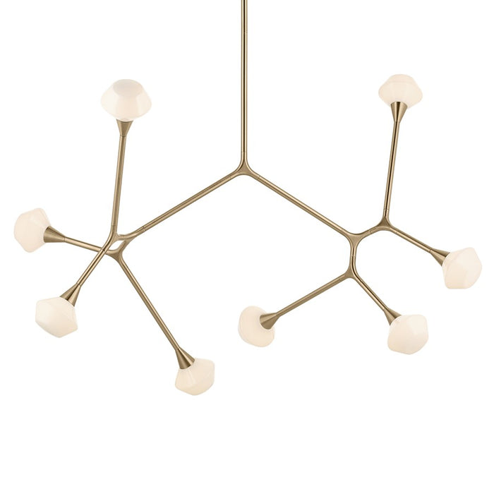 Kichler Cassius 61.25" 8 Light Convertible Chandelier, Bronze/Opal