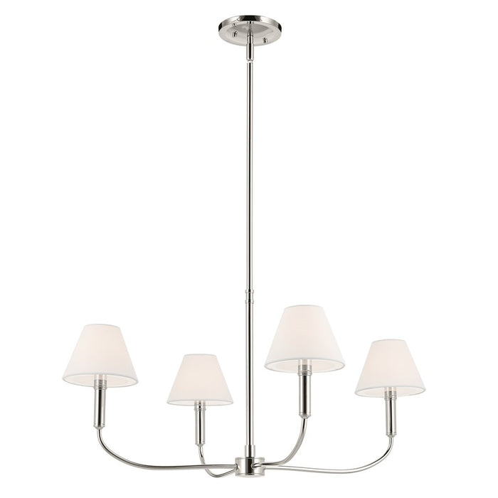 Kichler Eadie 30.75" 4 Light 1 Tier Chandelier, Polished Nickel - 52766PN