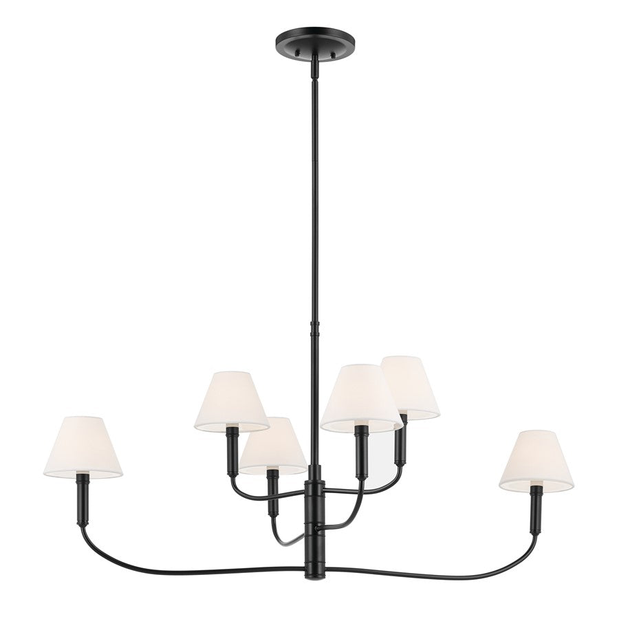 Kichler Eadie 41" 6 Light Chandelier, Black - 52767BK