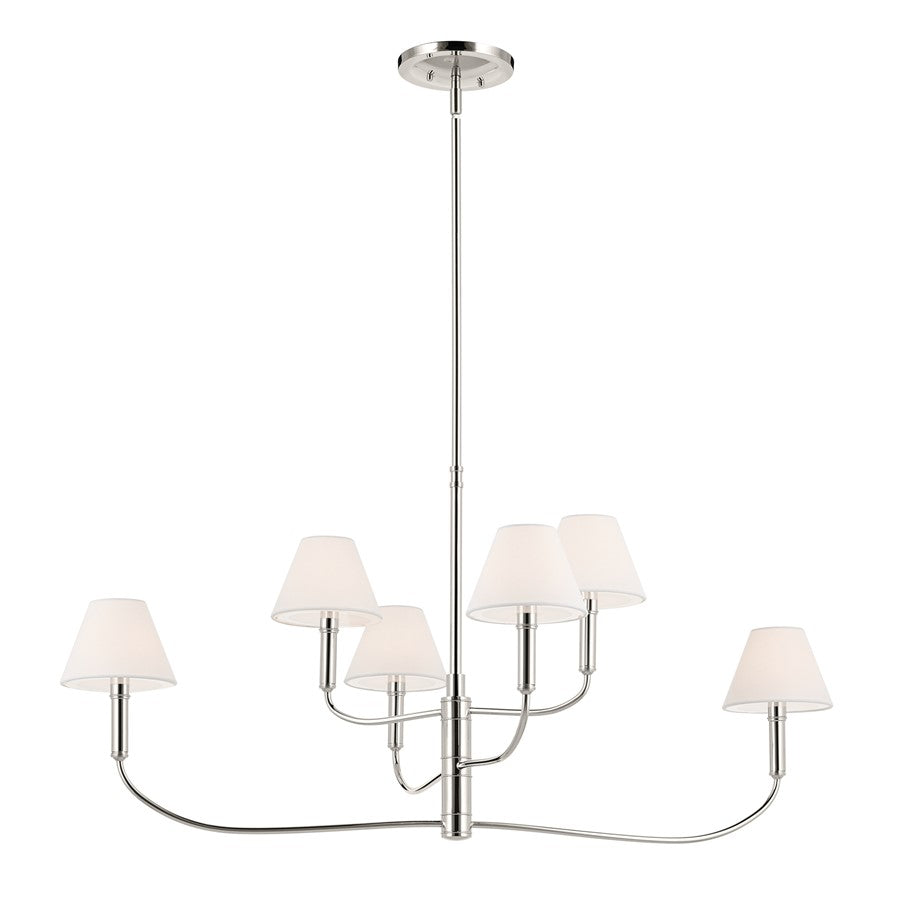 Kichler Eadie 41" 6 Light Chandelier, Polished Nickel - 52767PN