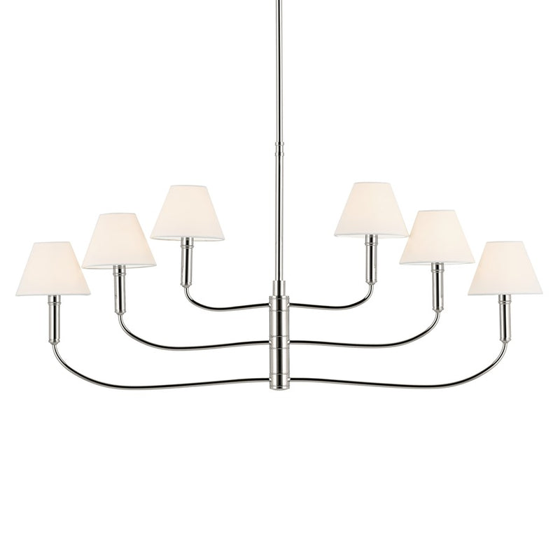 Kichler Eadie 41" 6 Light Chandelier, Polished Nickel