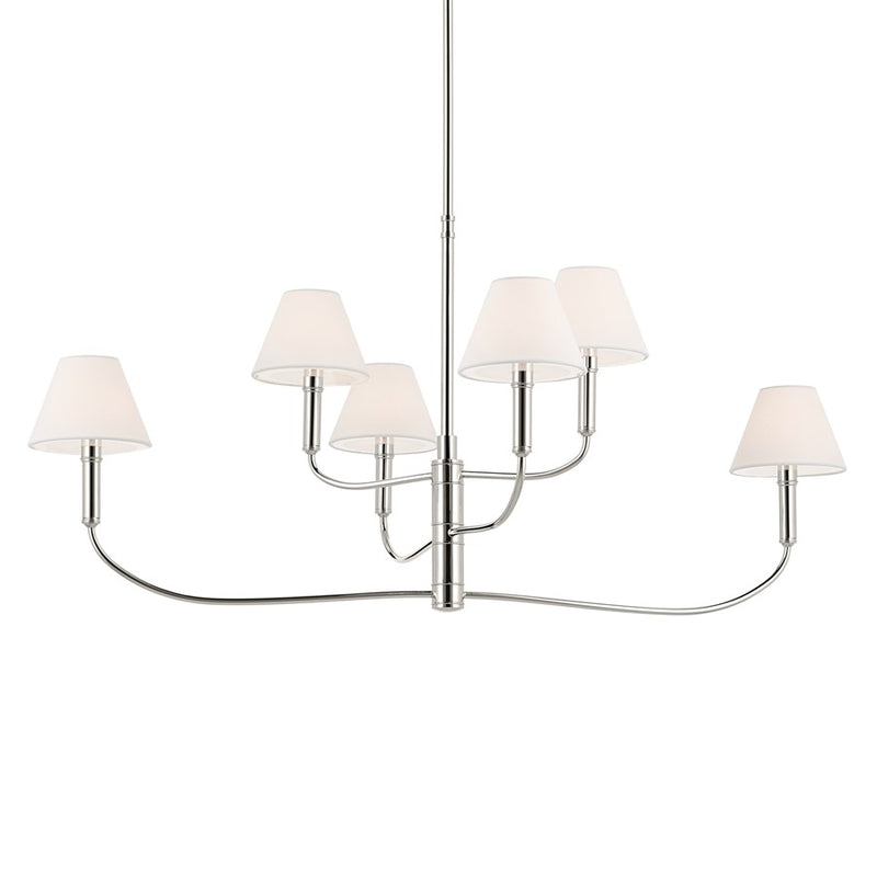 Kichler Eadie 41" 6 Light Chandelier, Polished Nickel