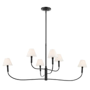 Kichler Eadie 51.5" 6 Light Chandelier, Black - 52768BK