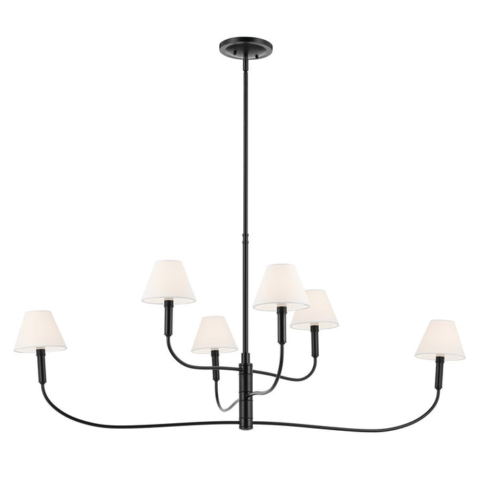 Kichler Eadie 51.5" 6 Light Chandelier, Black - 52768BK