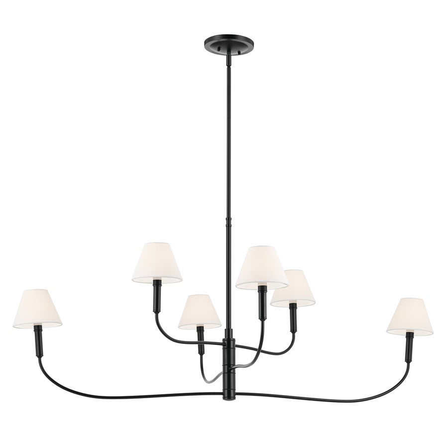 Kichler Eadie 51.5" 6 Light Chandelier, Black - 52768BK