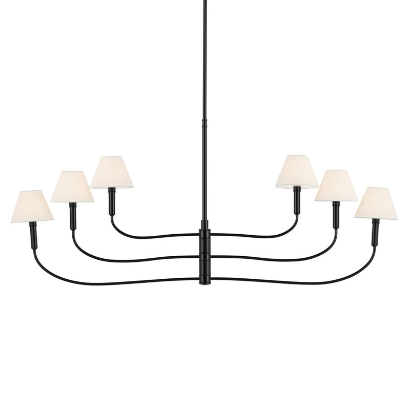 Kichler Eadie 51.5" 6 Light Chandelier, Black