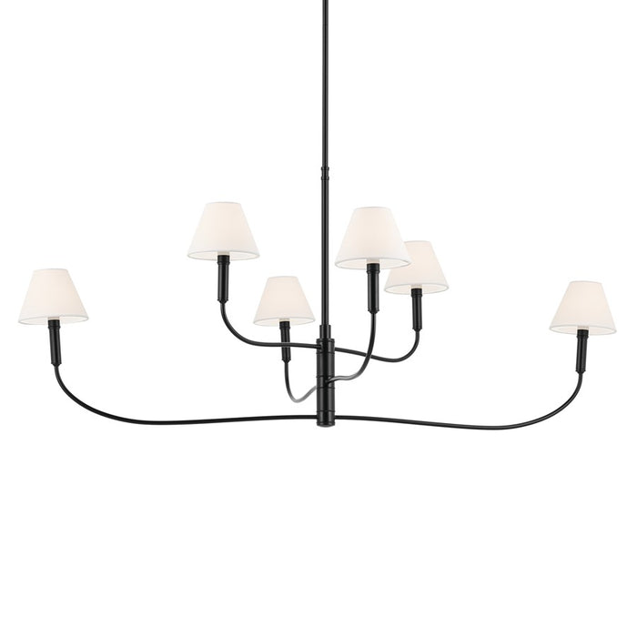 Kichler Eadie 51.5" 6 Light Chandelier, Black