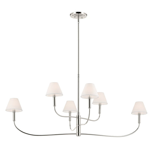 Kichler Eadie 51.5" 6 Light Chandelier, Polished Nickel - 52768PN