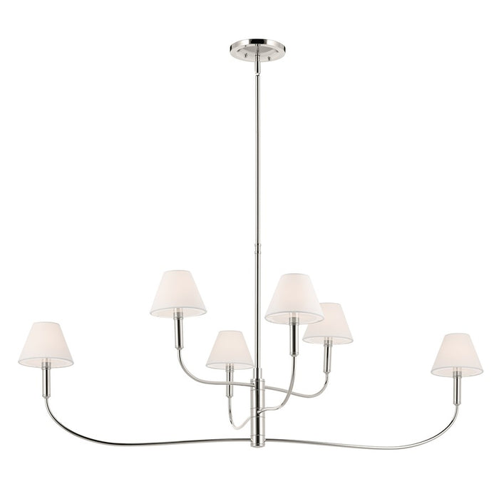 Kichler Eadie 51.5" 6 Light Chandelier, Polished Nickel - 52768PN