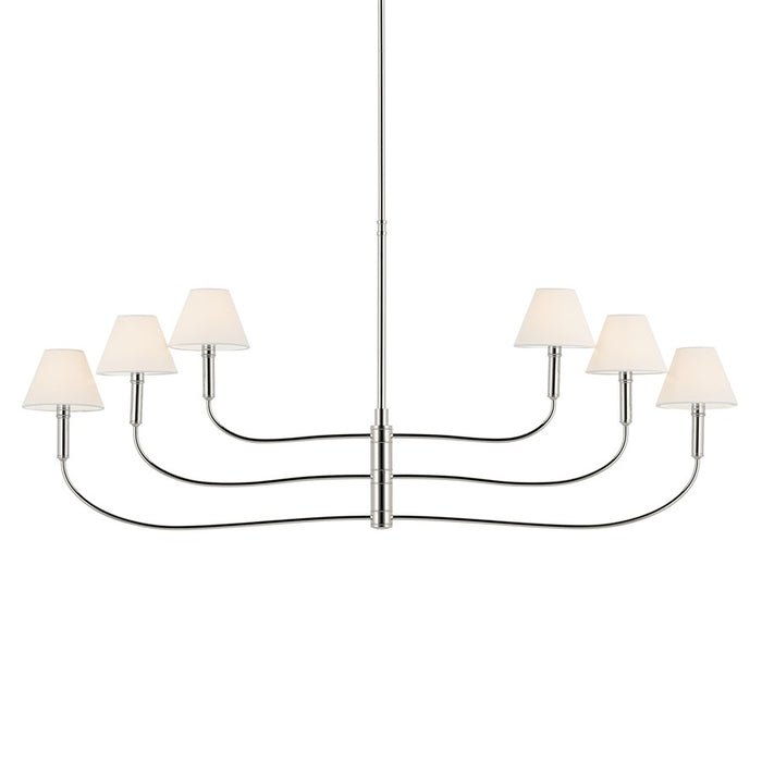 Kichler Eadie 51.5" 6 Light Chandelier, Polished Nickel