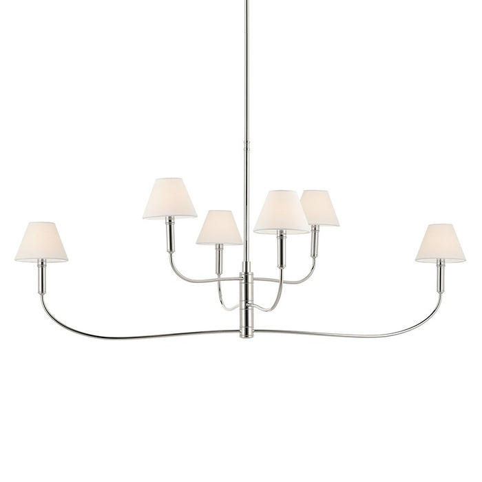 Kichler Eadie 51.5" 6 Light Chandelier, Polished Nickel