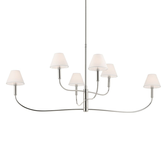 Kichler Eadie 51.5" 6 Light Chandelier, Polished Nickel